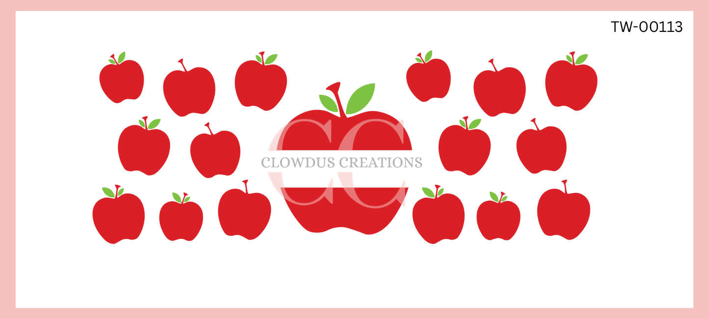 Teacher Apples UV DTF Wrap TW-00113