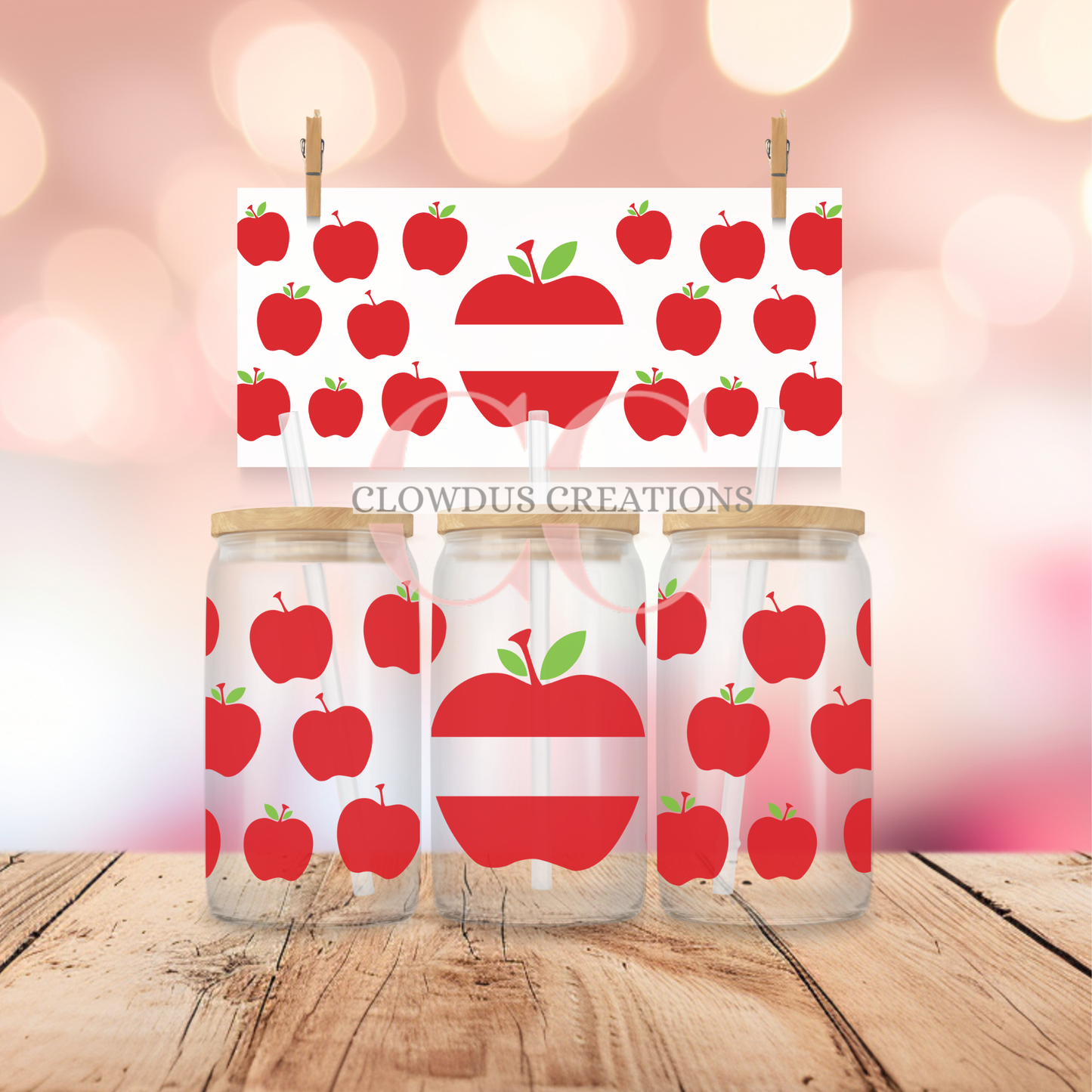 Teacher Apples UV DTF Wrap TW-00113