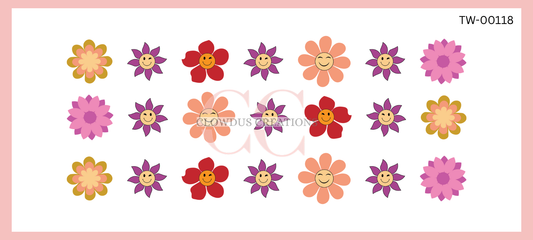 Colorful Flowers UV DTF Wrap TW-00118