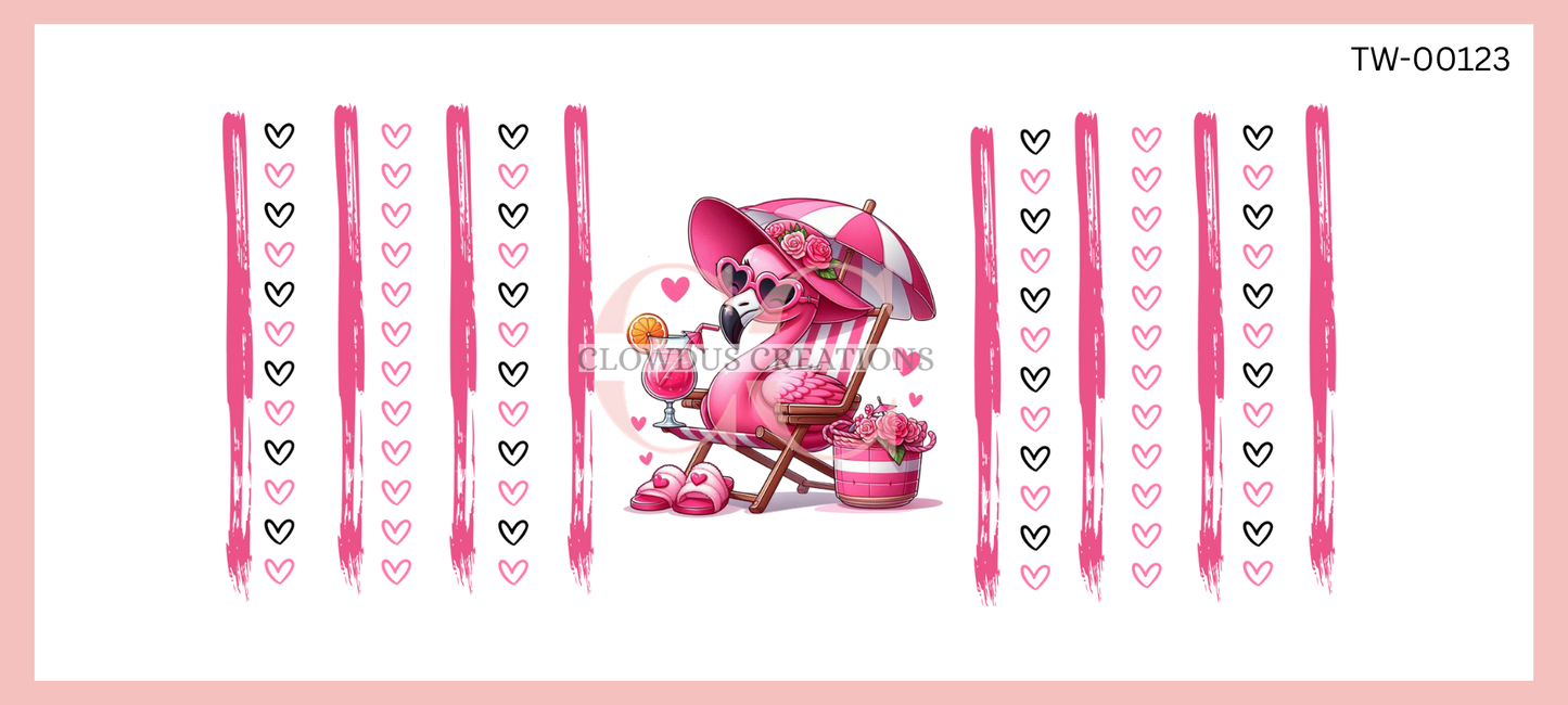 Pink Flamingo UV DTF Wrap TW-00123
