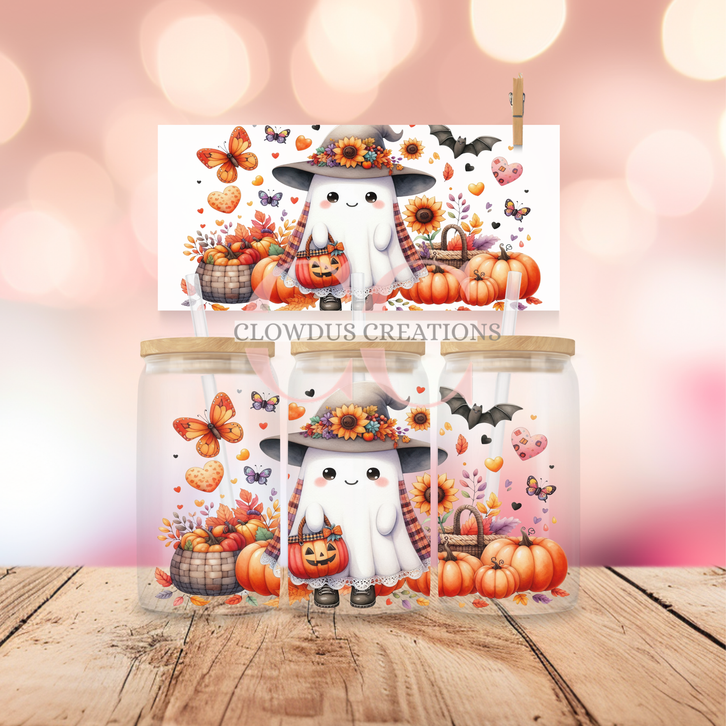 Ghosts and Pumpkins UV DTF Wrap TW-00128