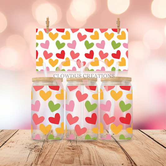 Colorful Hearts UV DTF Wrap TW-00131