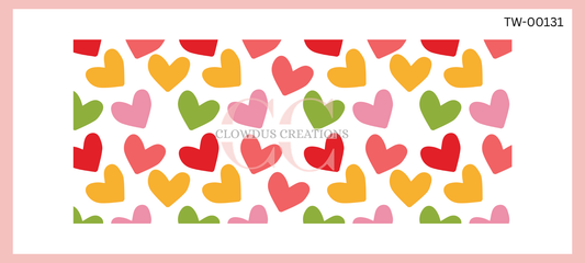 Colorful Hearts UV DTF Wrap TW-00131