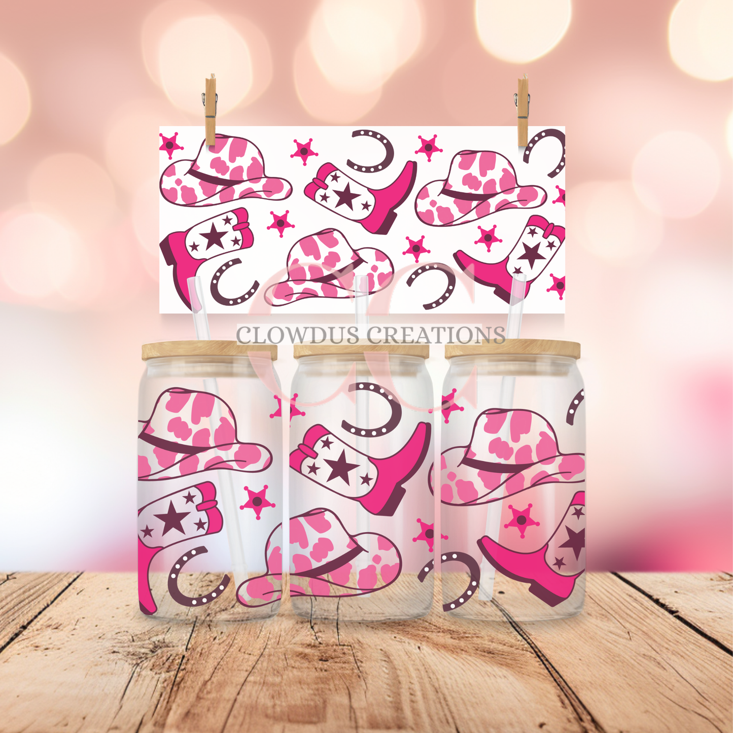 Pink Boots and Hats UV DTF Wrap TW-00135