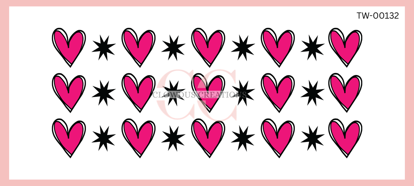 Pink Hearts UV DTF Wrap TW-00132