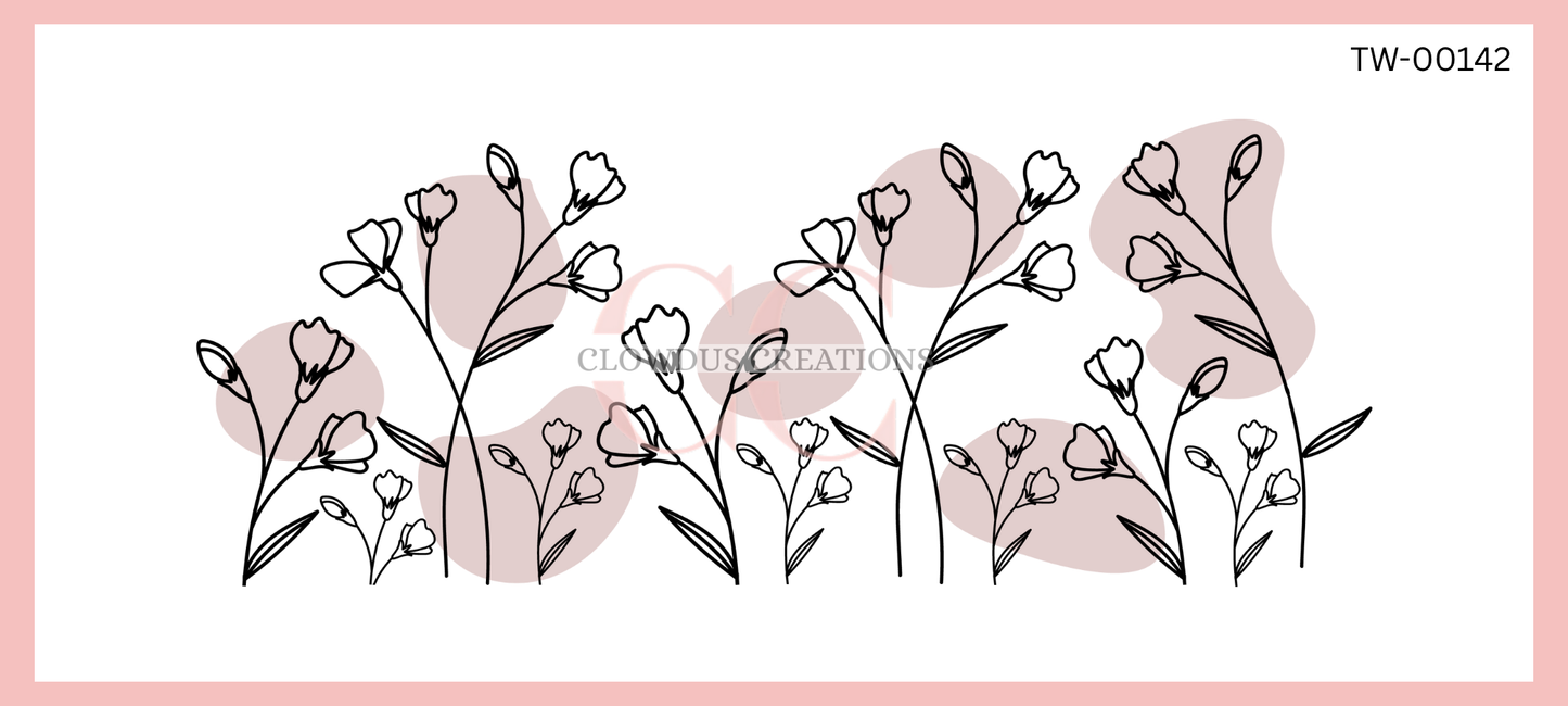 Swash and Flowers UV DTF Wrap TW-00142