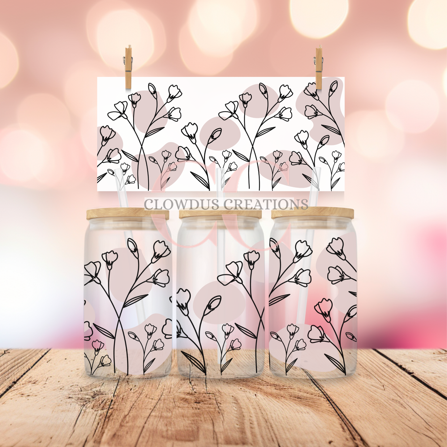 Swash and Flowers UV DTF Wrap TW-00142