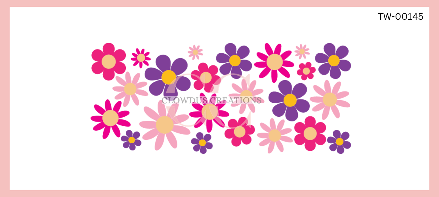 Purple and Pink Florals UV DTF Wrap TW-00145