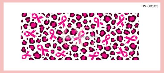 Breast Cancer Awareness Leopard Print – UV DTF Wrap TW-00105