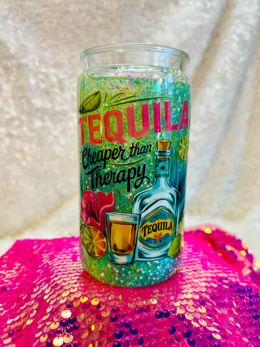 Tequila - Cheaper Than Therapy - Pre Made Ready to Ship Tumbler