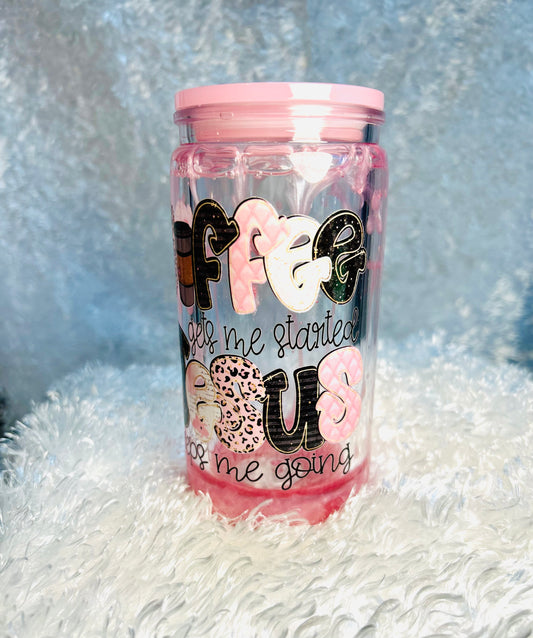 Coffee and Jesus - Pre Made Ready to Ship Tumbler