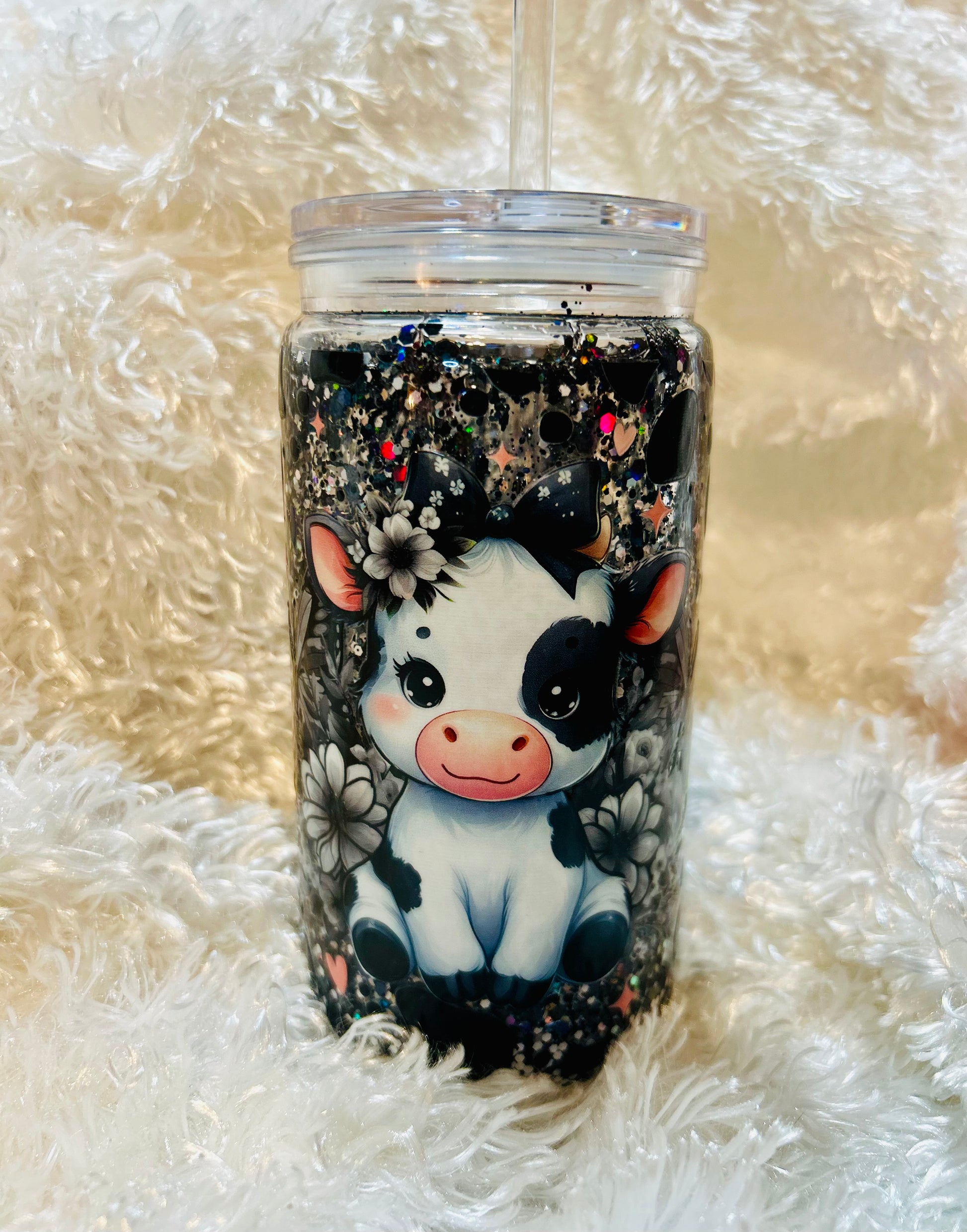 Cute Cow and Butterflies Tumbler