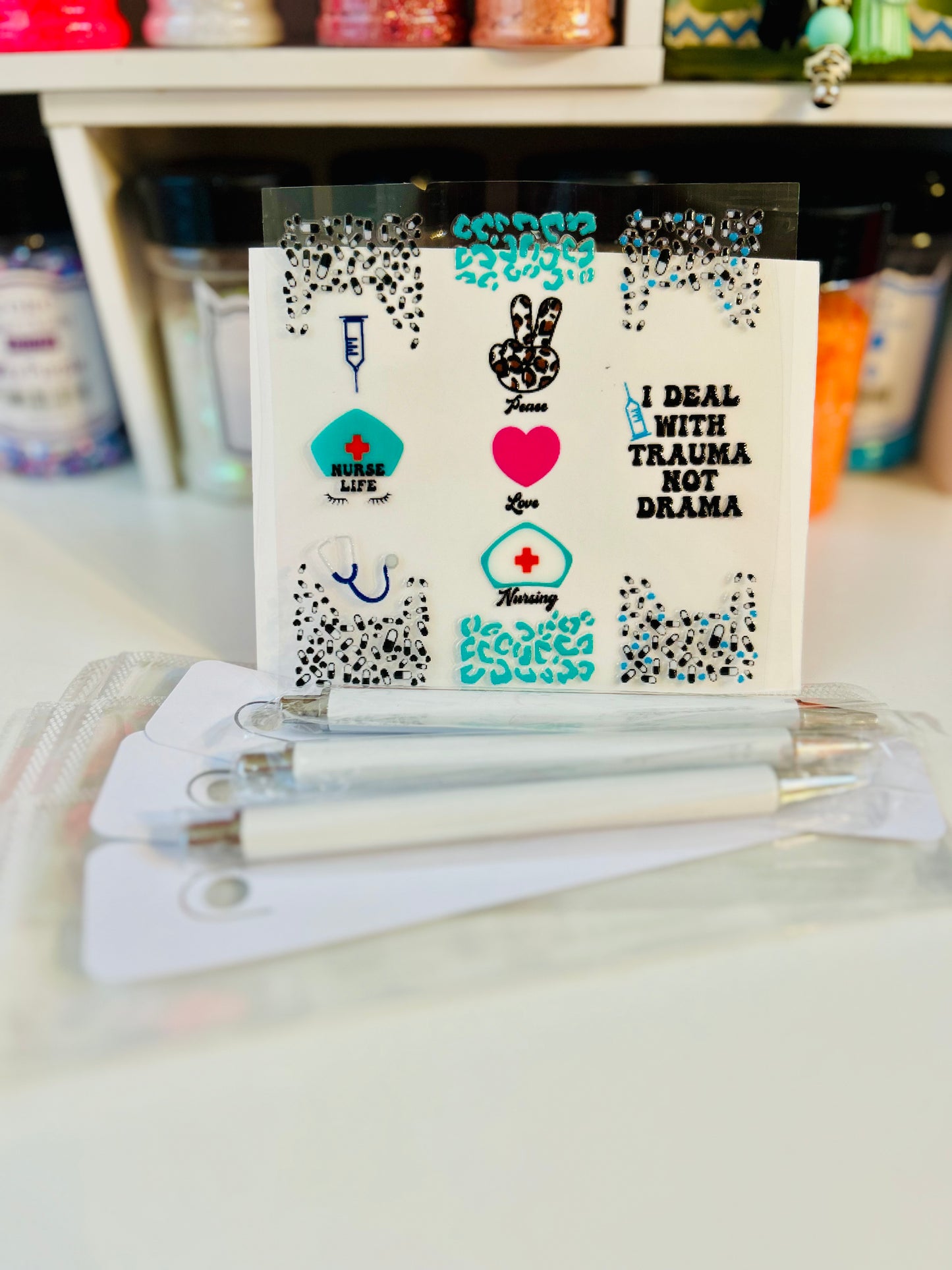 Nurse Life Pen Wrap DIY Kit – “I Deal With Trauma, Not Drama” (Set of 3)