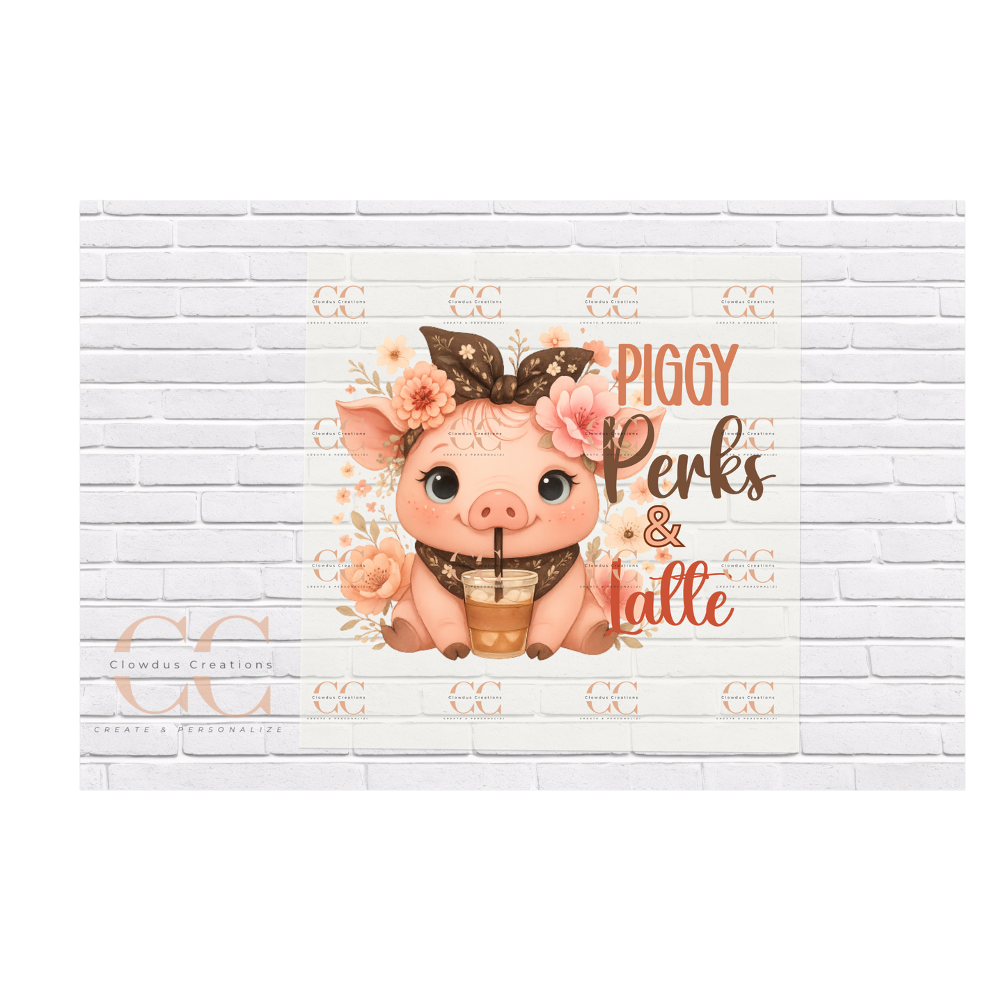 Piggy Perks & Latte – DTF Transfer