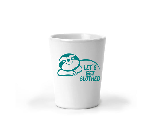Customized Shot Glass | Let's Get Slothed Shot Glass | Funny Shot Glass   Clowdus Creations