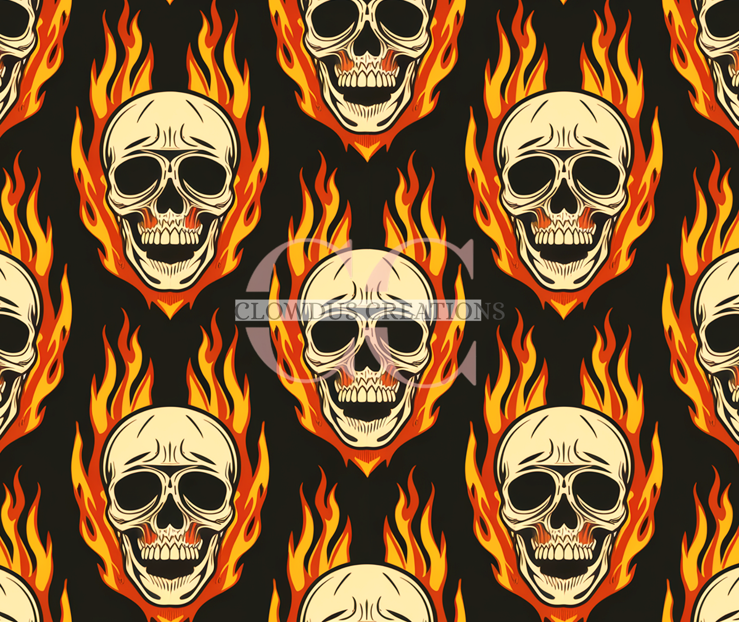 Skull and Fire Mouse Pad