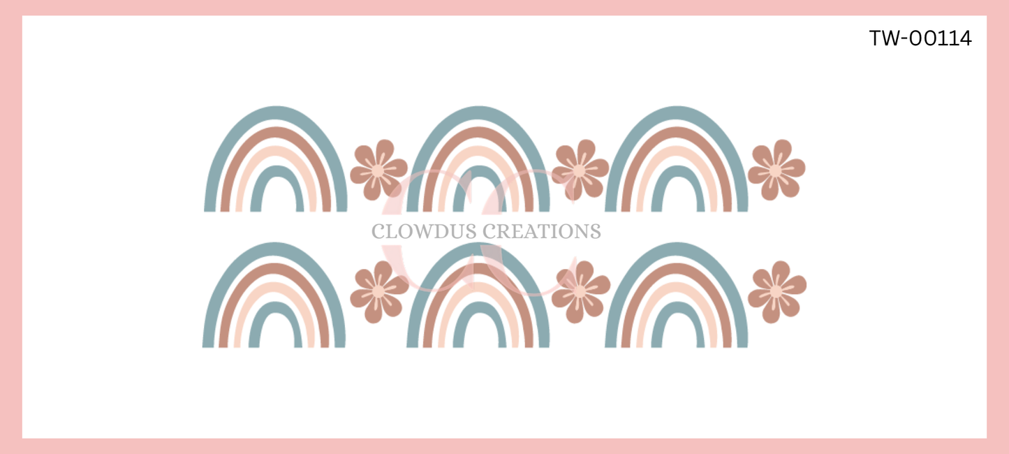 Rainbows and Flowers UV DTF Wrap TW-00114