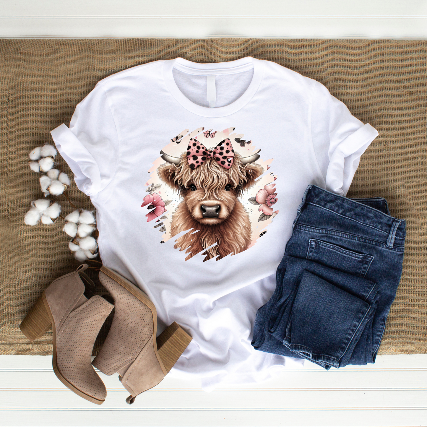 Highland Cow  Pink - DTF Transfer