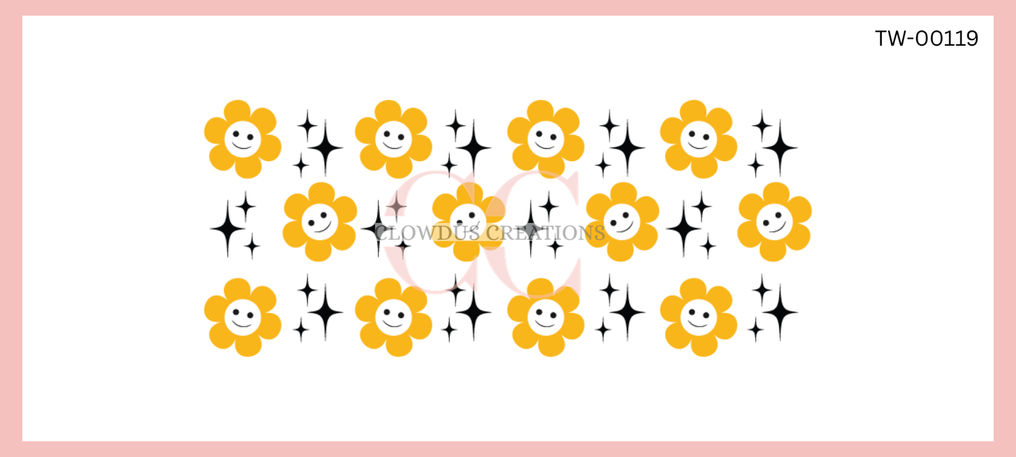 Yellow Flowers UV DTF Wrap TW-00119