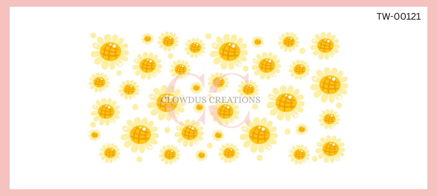 Yellow Flowers UV DTF Wrap TW-00121