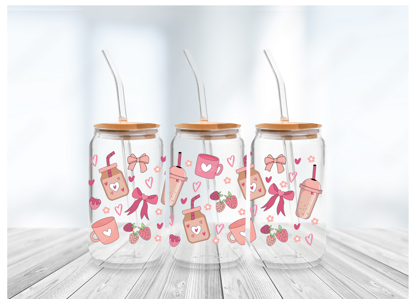 Strawberry Boba Babe UV DTF Wrap TW-00130