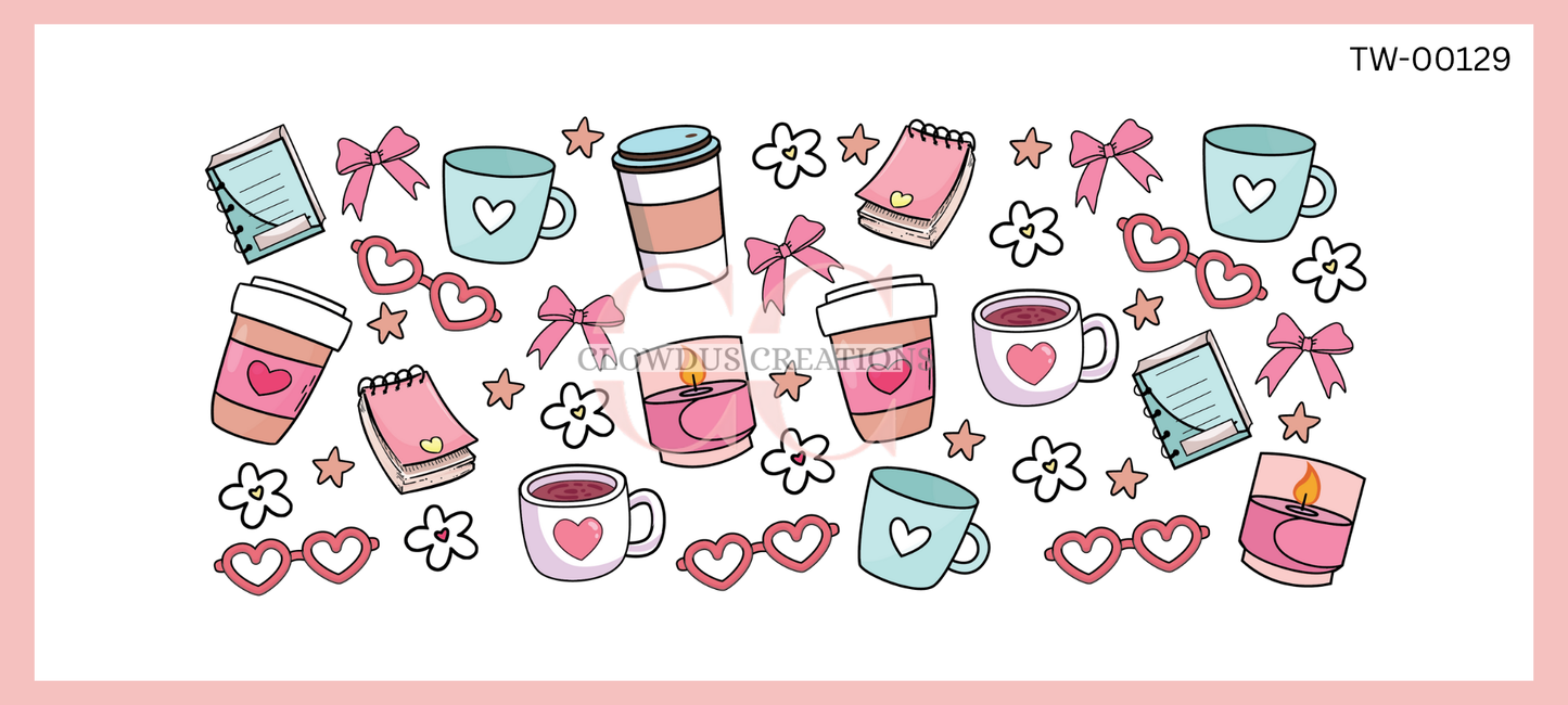 Cozy Stationery & Coffee UV DTF Wrap TW-00129