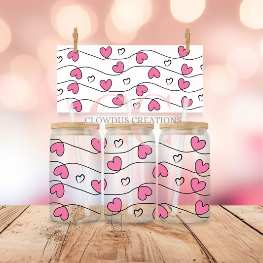 Pink Hearts UV DTF Wrap TW-00134