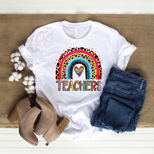 Rainbow Heart Teacher – DTF Transfer