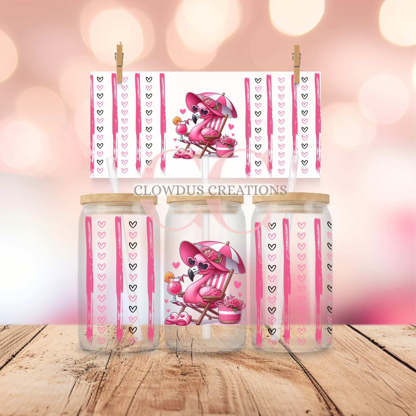 Pink Flamingo UV DTF Wrap TW-00123