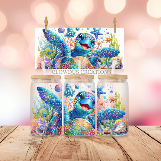 Vibrant Sea Turtle UV DTF Wrap TW-00102
