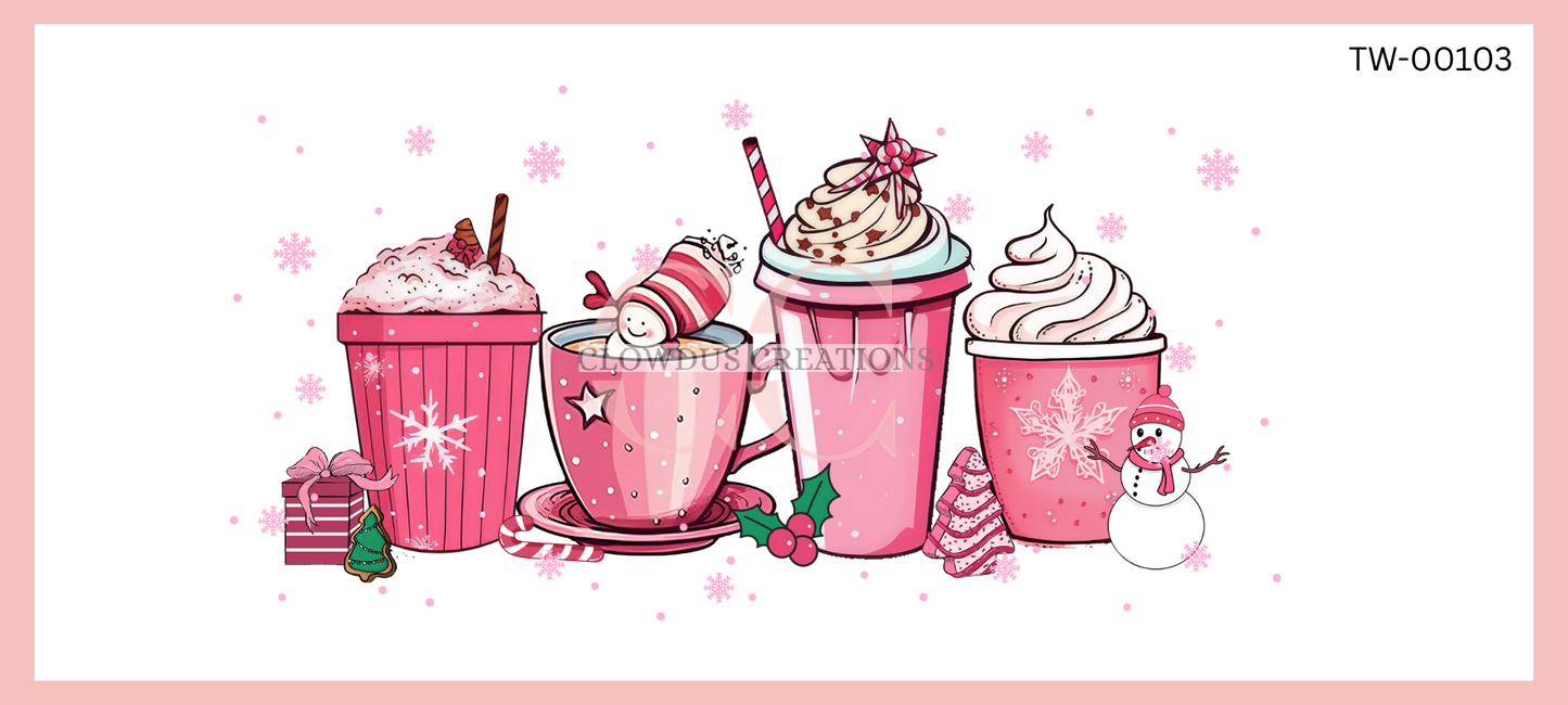Winter Cocoa Cups UV DTF Wrap TW-00103