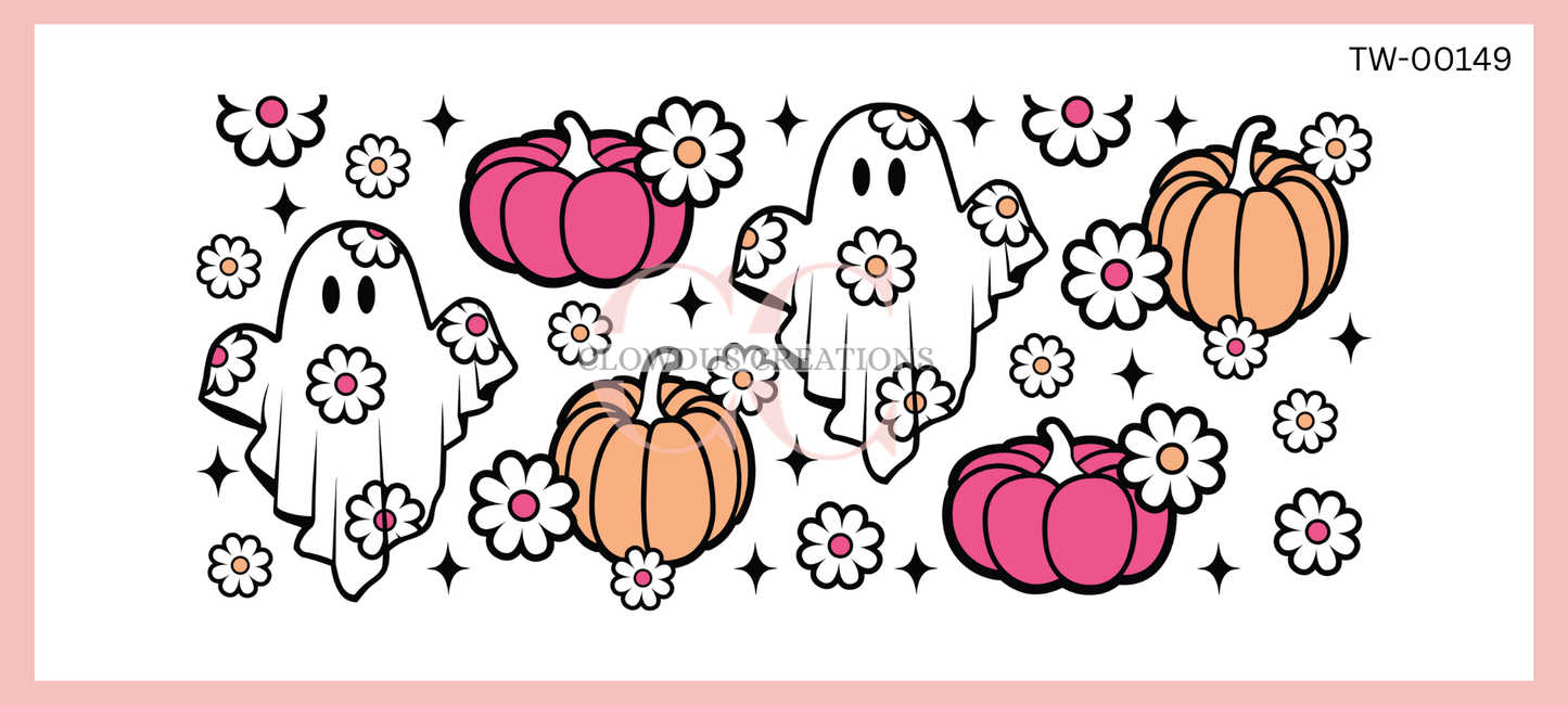Ghosts and Pumpkins UV DTF Wrap TW-00149