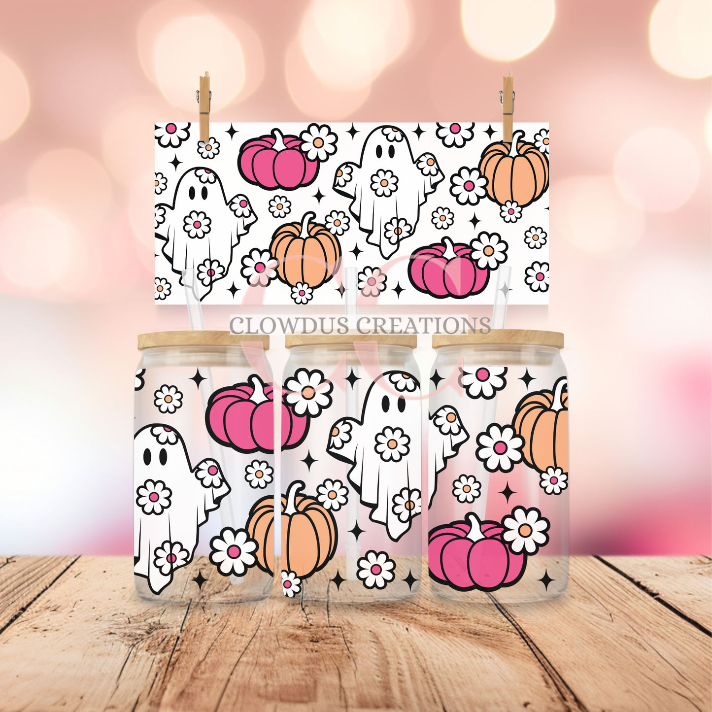 Ghosts and Pumpkins UV DTF Wrap TW-00149
