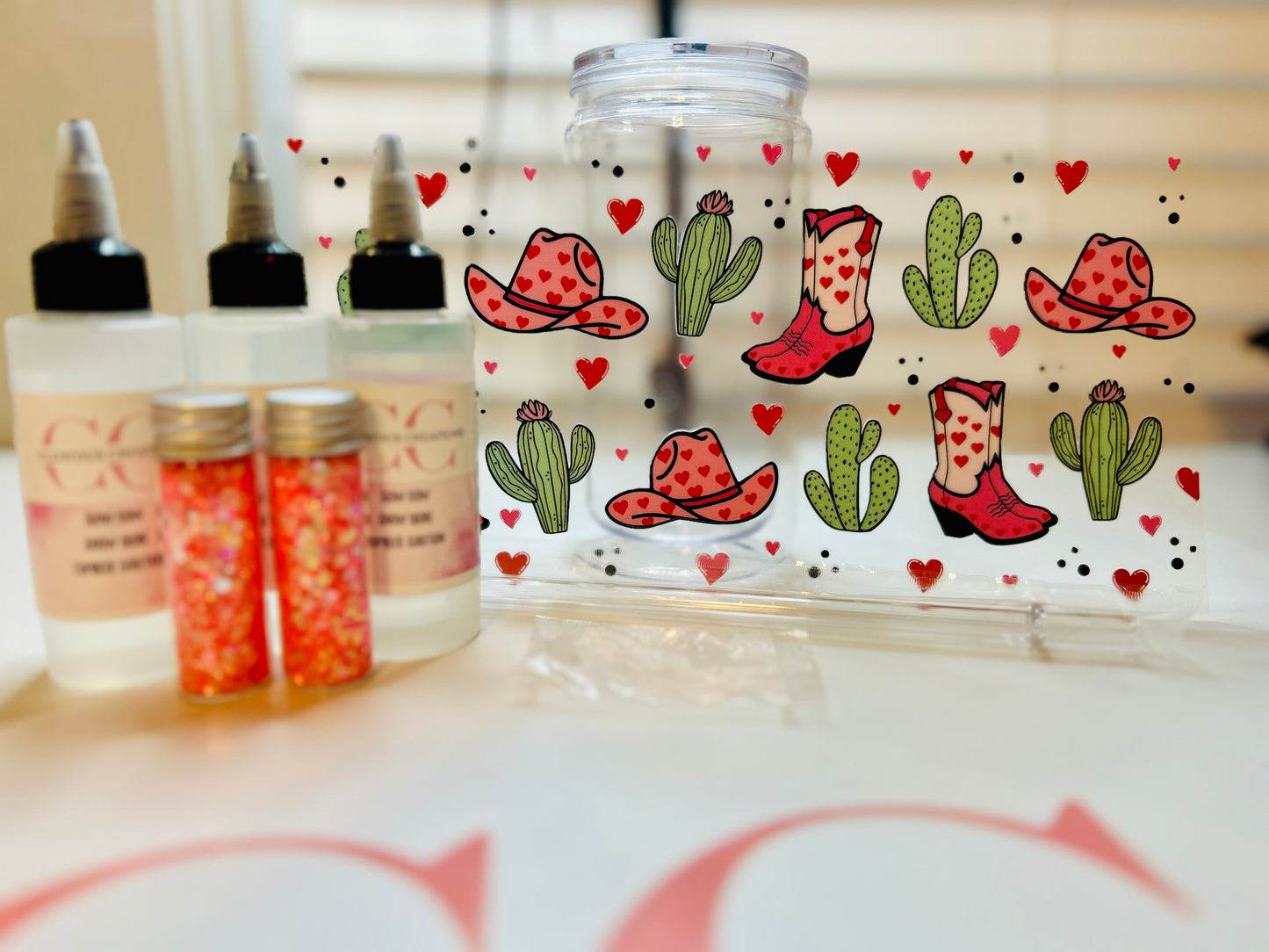 Valentine’s Cactus Western UV DTF Wrap TW-00108