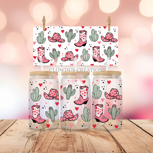 Valentine’s Cactus Western UV DTF Wrap TW-00108