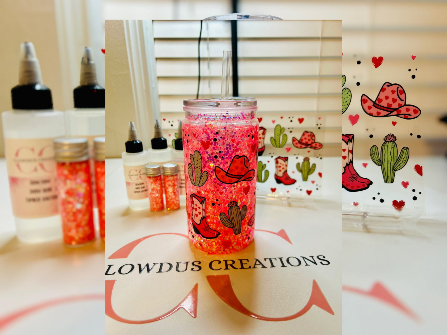 Valentine’s Cactus Western UV DTF Wrap TW-00108