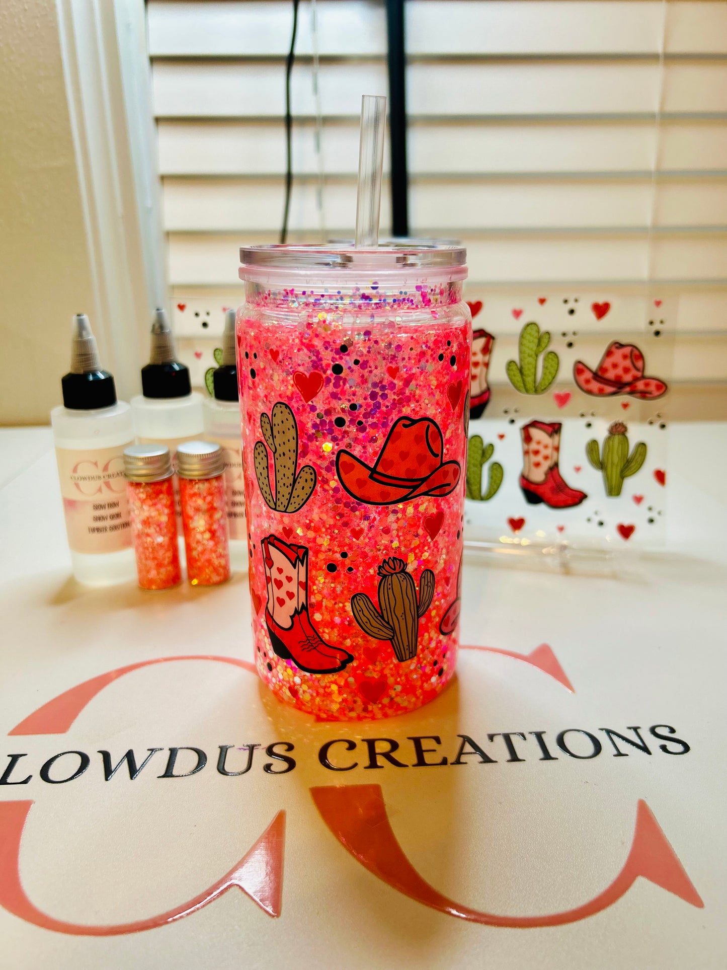 Valentine’s Cactus Western UV DTF Wrap TW-00108