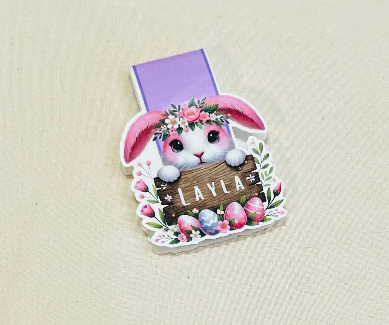 Personalized Easter Theme - Magnetic Bookmark