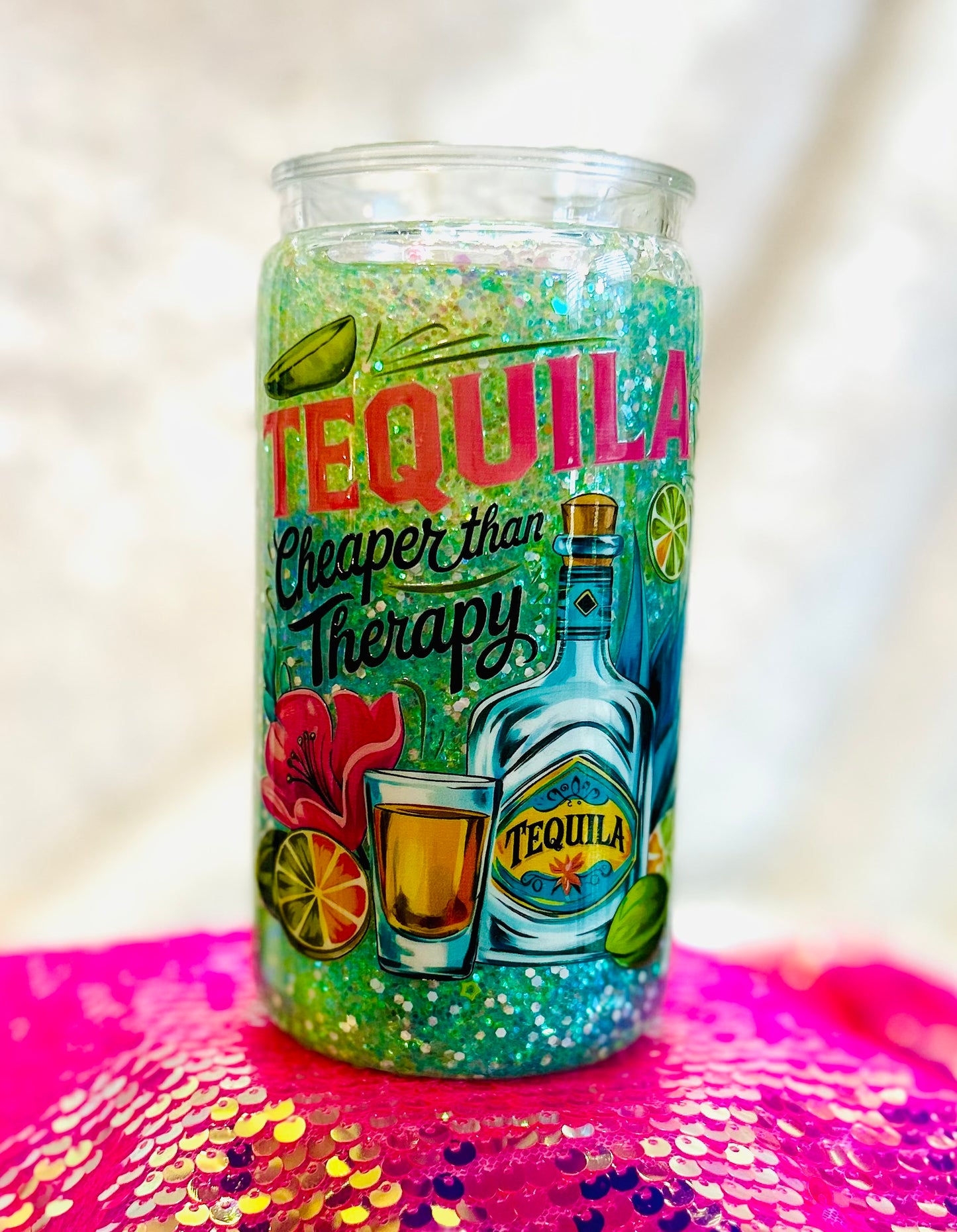 Tequila - Cheaper Than Therapy - Pre Made Ready to Ship Tumbler