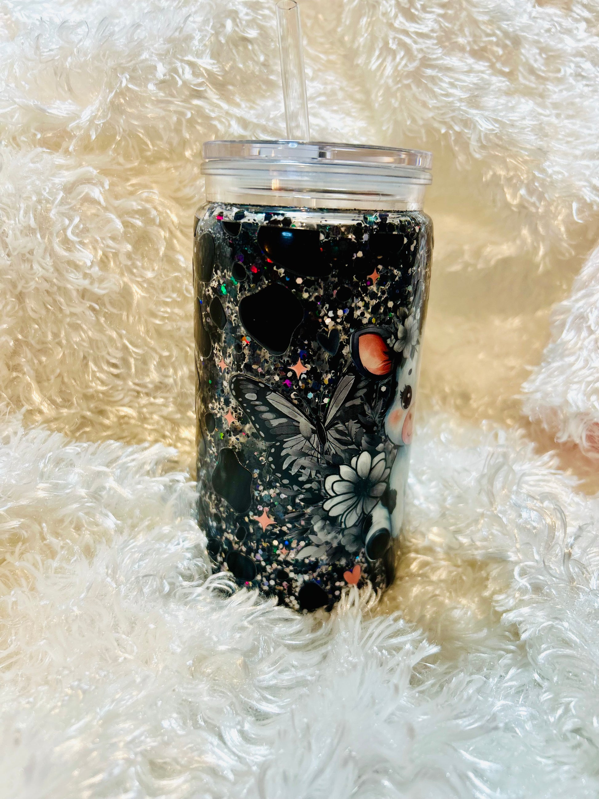 Cute Cow and Butterflies Tumbler