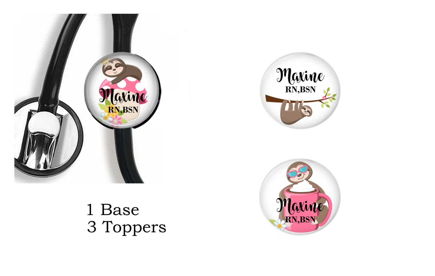 INTERCHANGEABLE BUNDLE SET | SLOTH | STETHOSCOPE BASE