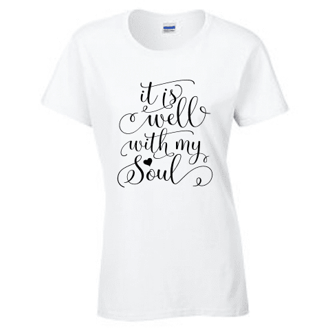 Ladies Short Sleeve T-shirt - It is well with my soul - Clowdus Creations