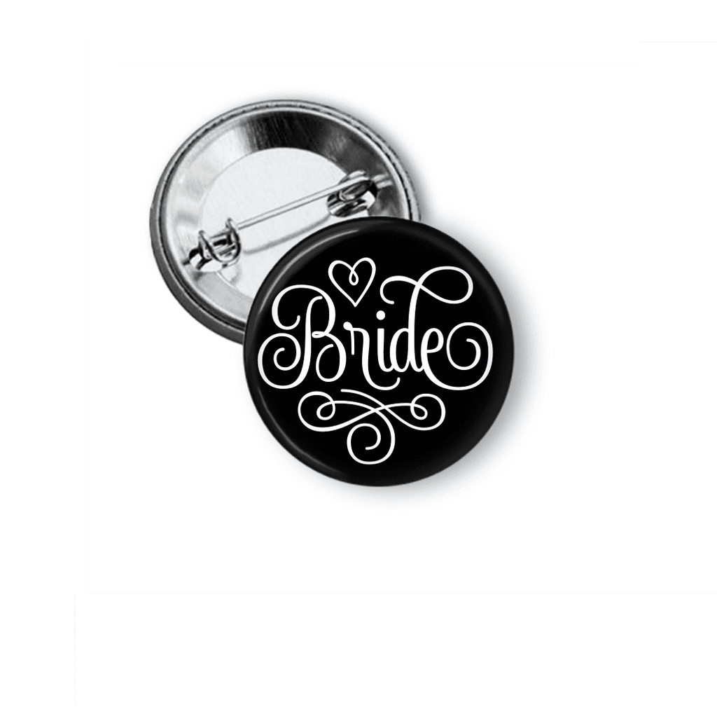 Pin Back Button - Bride - Clowdus Creations