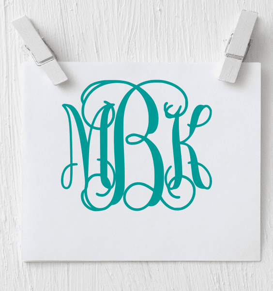 Solid Color Monogram Decal - Clowdus Creations