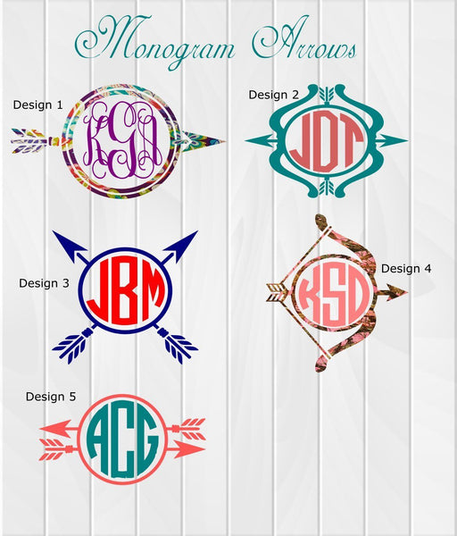 Monogram Arrow Decal - Clowdus Creations