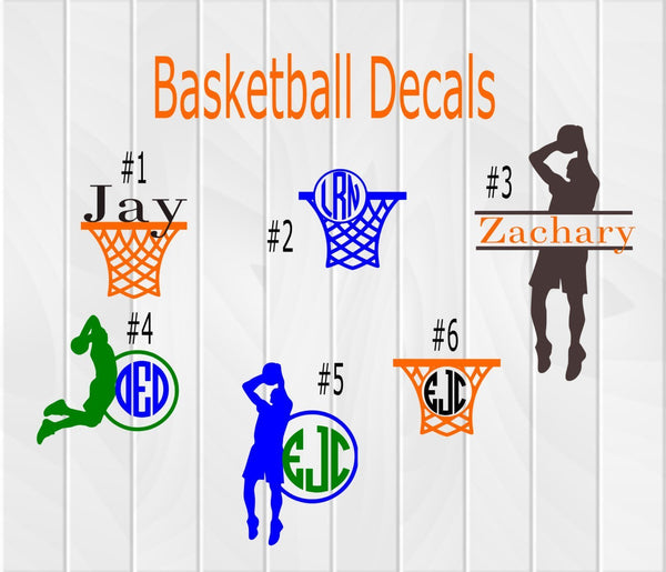 Basketball Player Monogram Decal - Clowdus Creations