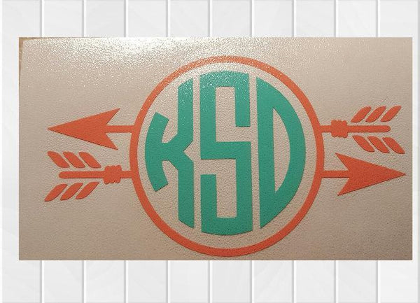 Monogram Arrow Decal - Clowdus Creations
