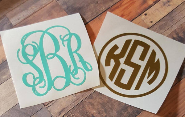 Solid Color Monogram Decal - Clowdus Creations