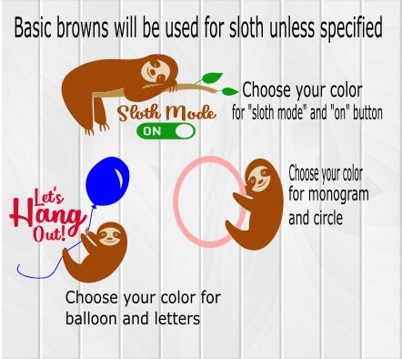 Vinyl Decal Sloth Decal Decals for yeti cups Personalized Car Decal Phone Decal Yeti Decal Sticker Accessories Sloth Monogram