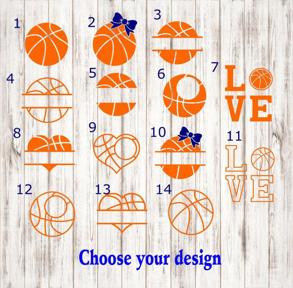 Basketball Monogram Decal - Clowdus Creations